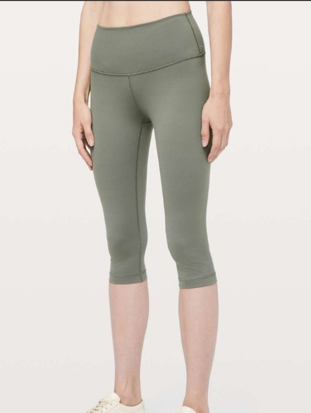 Lululemon Wunder Under High-Rise 1/2 Tight Luon Capri Leggings Grey Sage 14